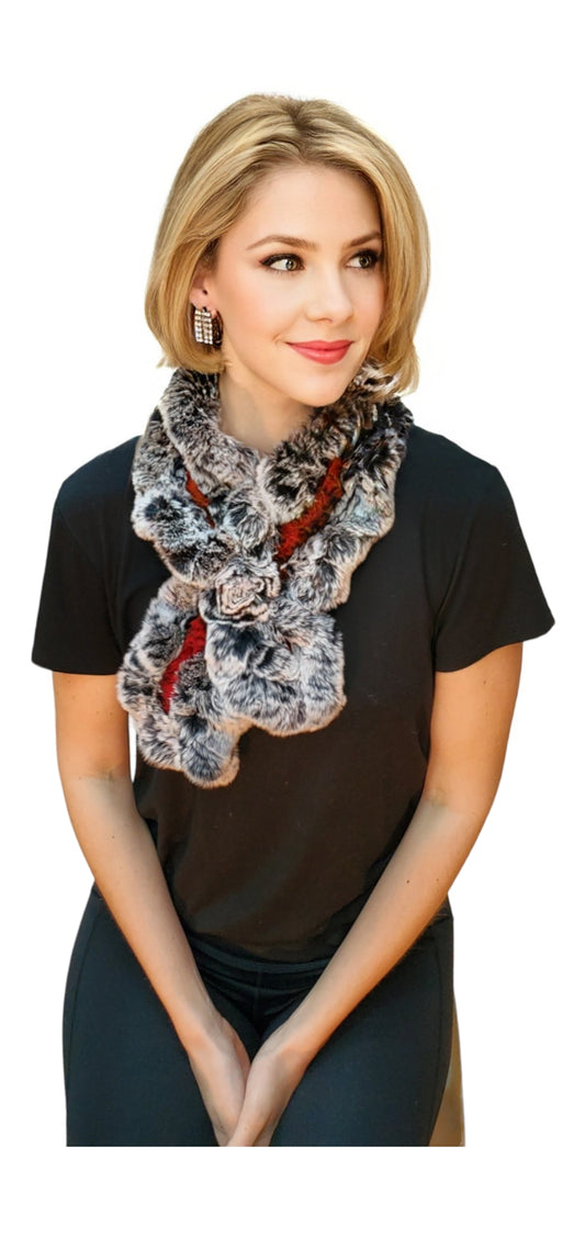 Scarf Style 002R Red Chinchilla