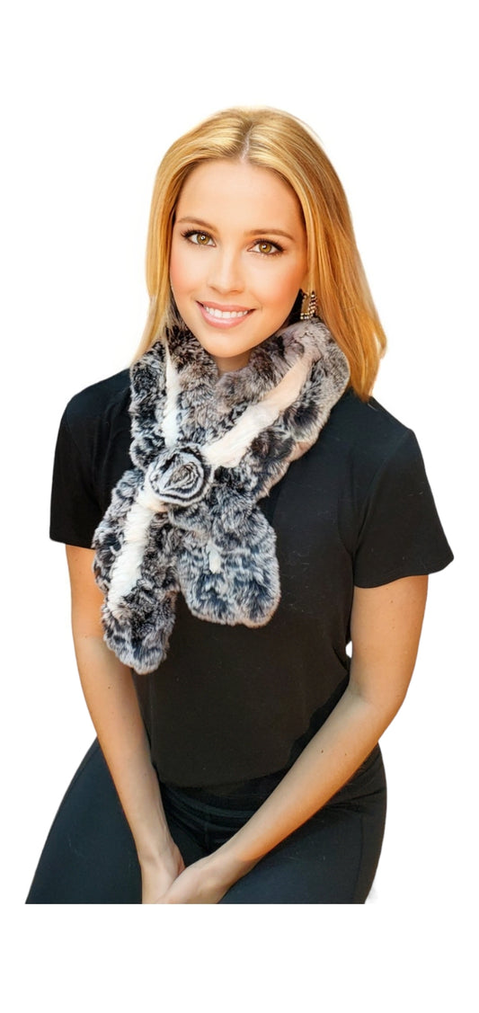 Scarf Style 002R White Chinchilla