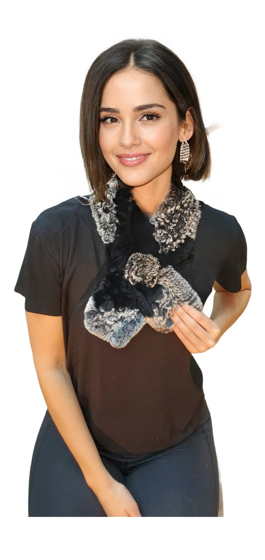 Scarf Style 005R Black Chinchilla