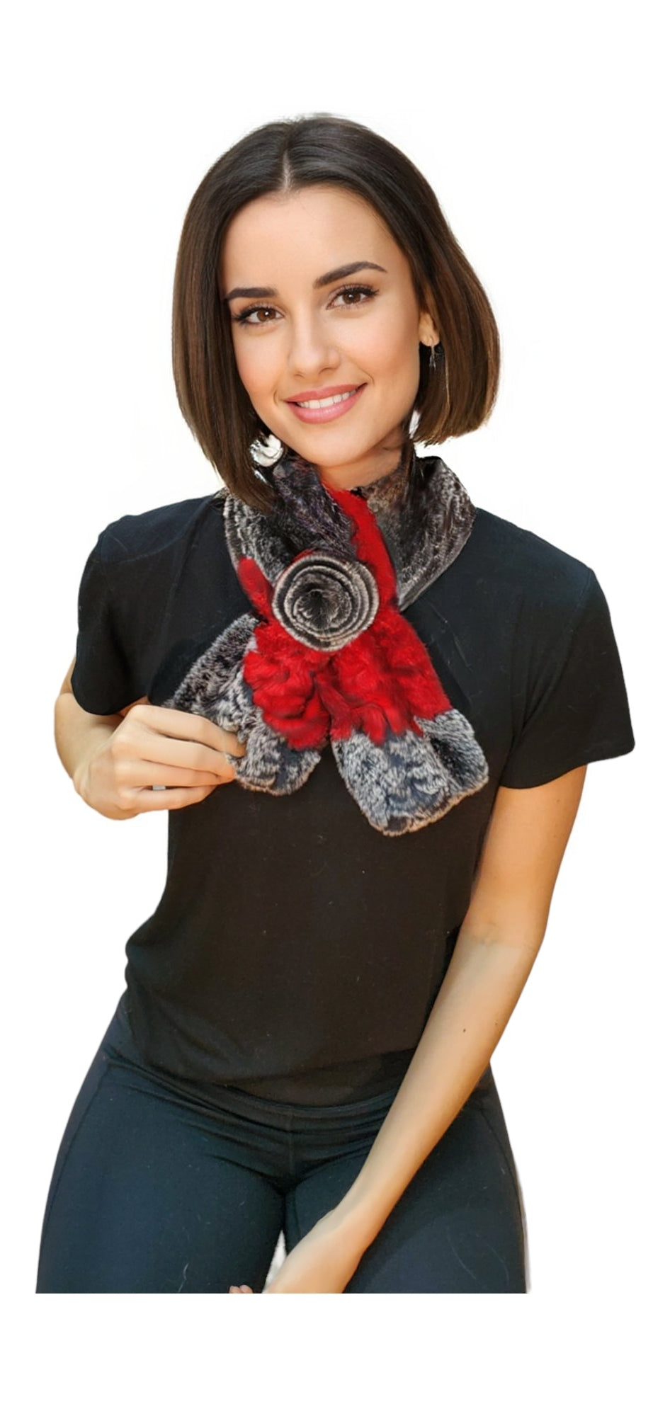 Scarf Style 005R Red Chinchilla