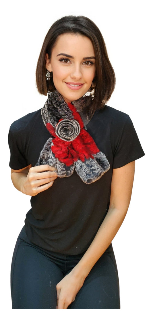 Scarf Style 005R Red Chinchilla