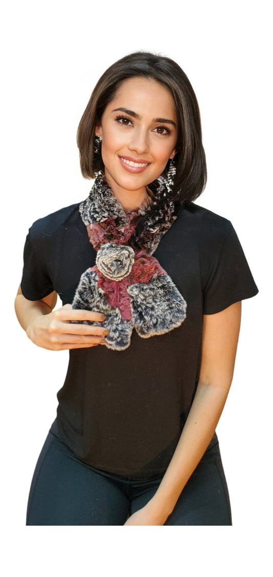 Scarf Style 005R Rose Chinchilla