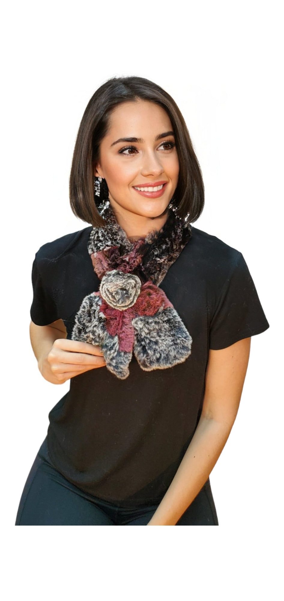 Scarf Style 005R Rose Chinchilla