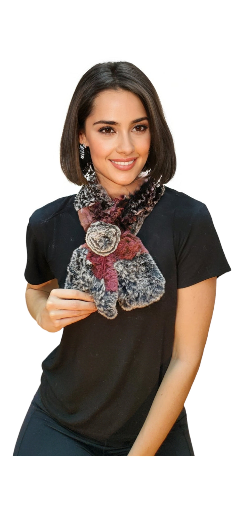 Scarf Style 005R Rose Chinchilla