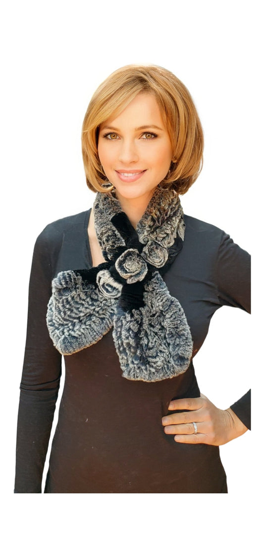Scarf Style 007R Black Chinchilla