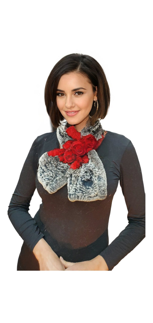 Scarf Style 007R Red Chinchilla