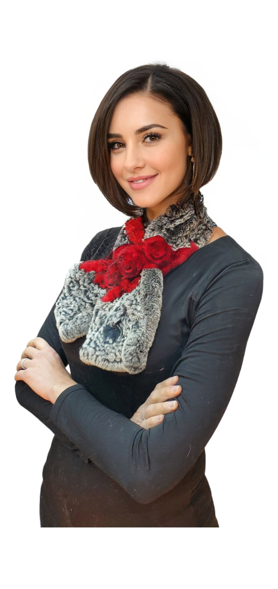 Scarf Style 007R Red Chinchilla