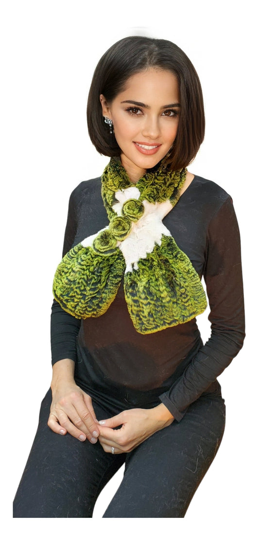 Scarf Style 007R White Green