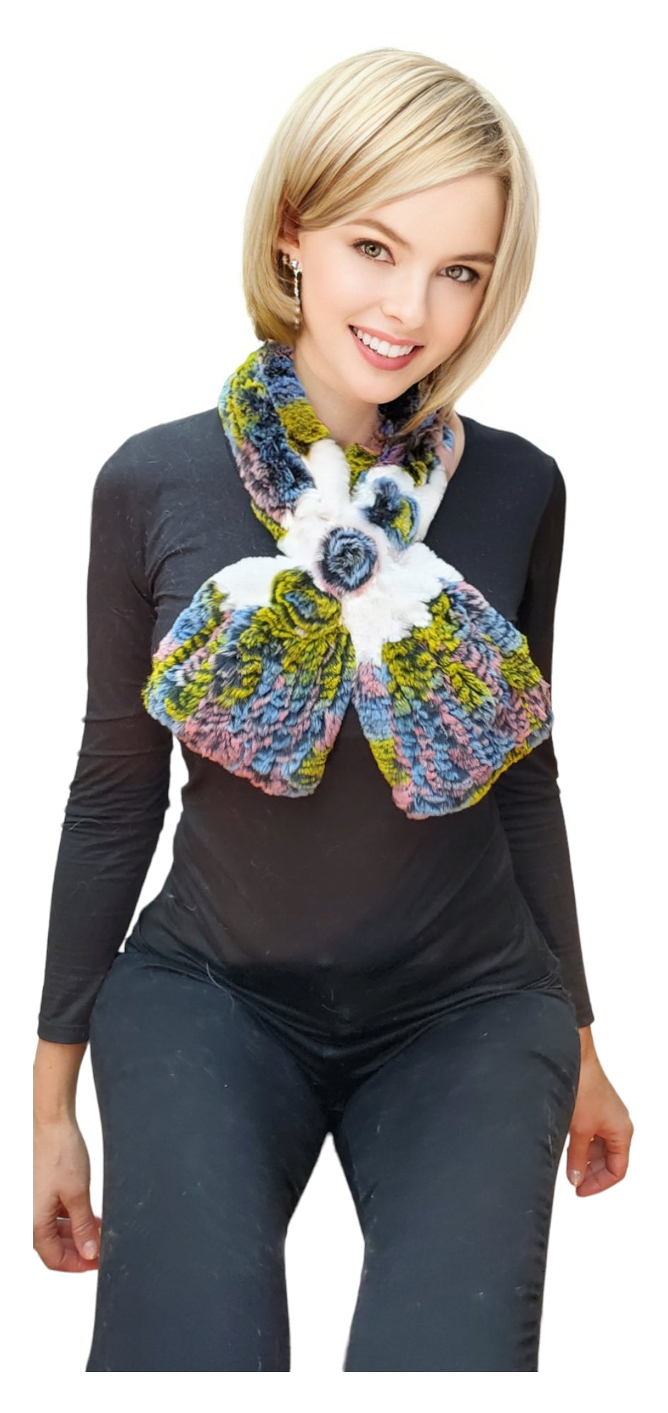Scarf Style 007R White Multi