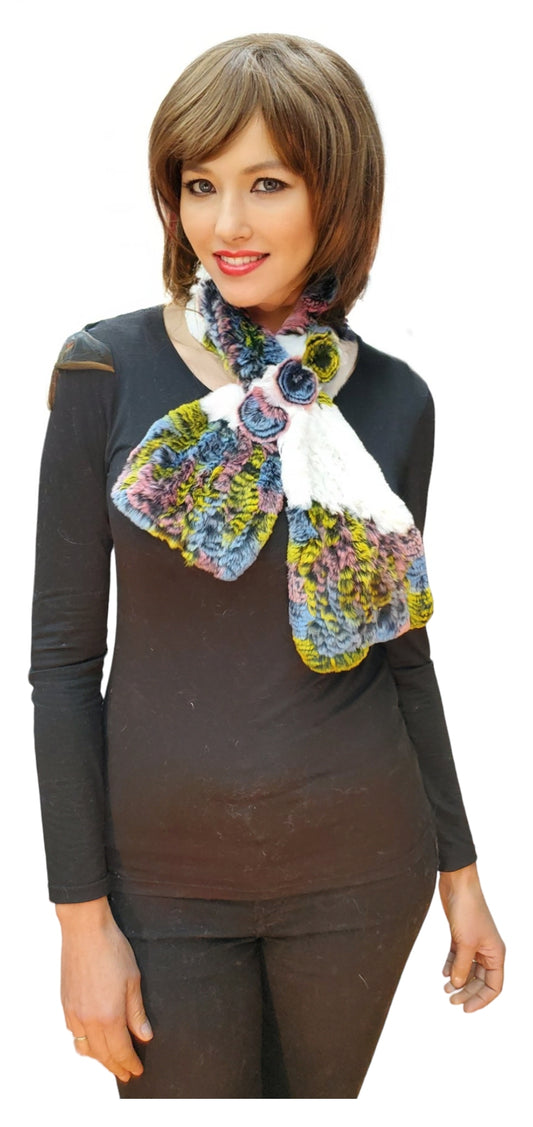 Scarf Style 007R White Multicolor