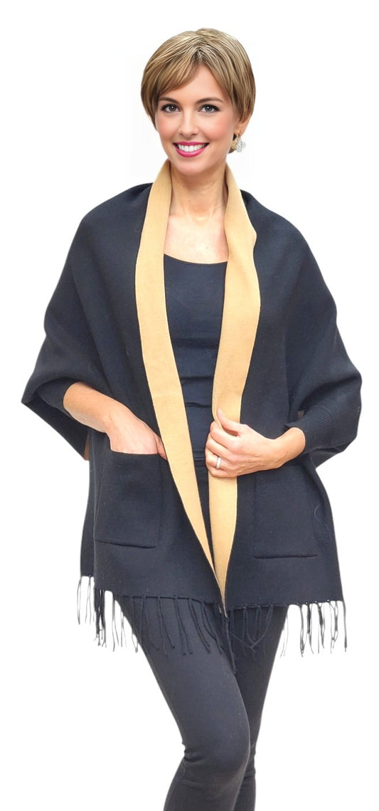 Shawl Style 11PT Black Camel