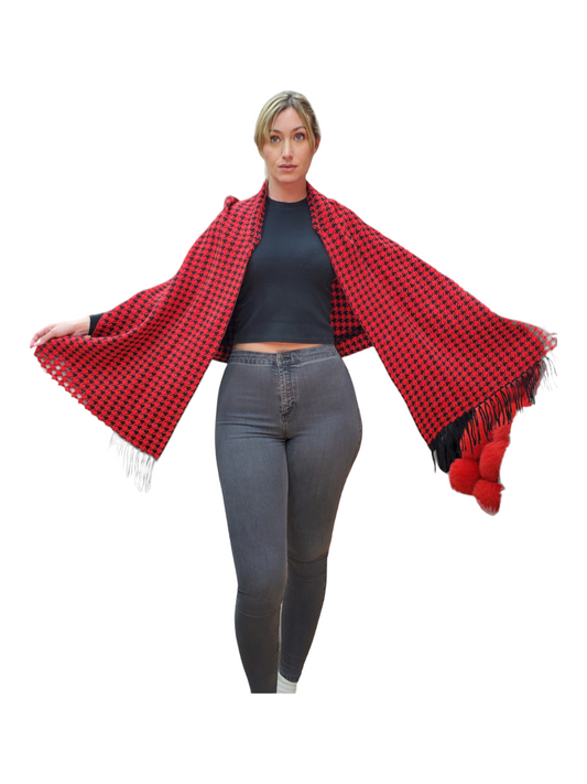 Shawl Style 193 Red Black