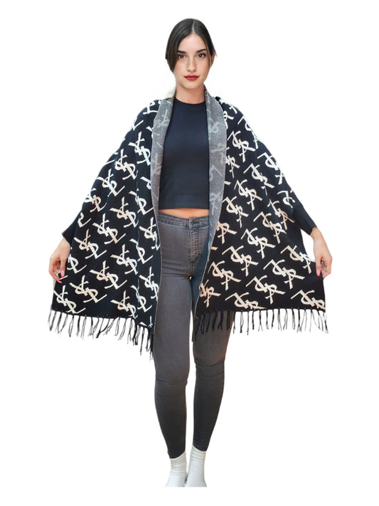 Shawl Style 2022-009 Black White