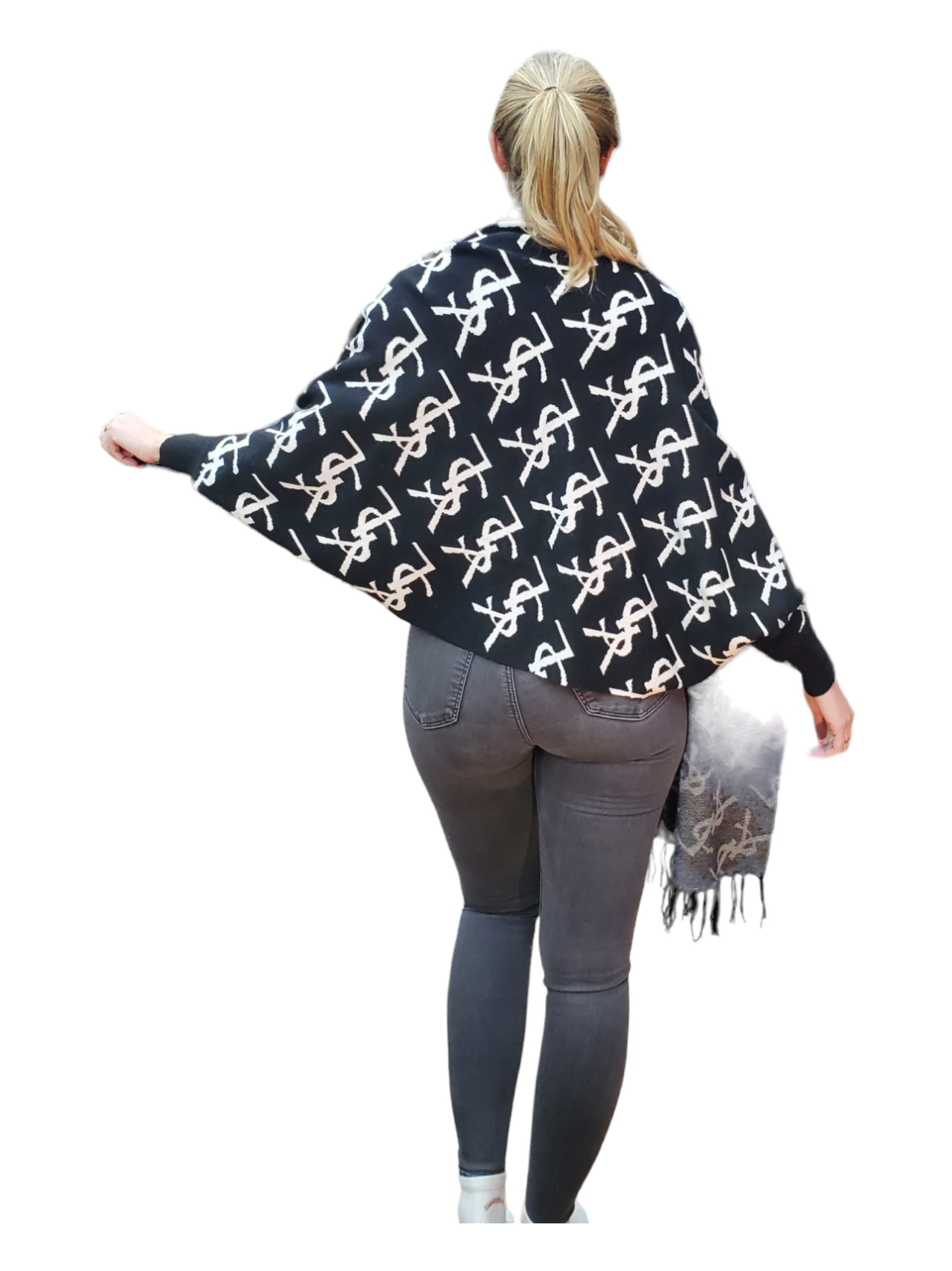 Shawl Style 2022-009 Black White