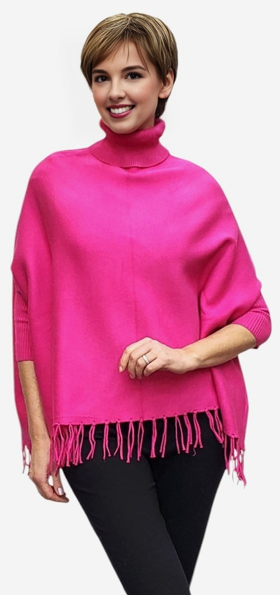 Poncho Style 2024-005P Rose Red