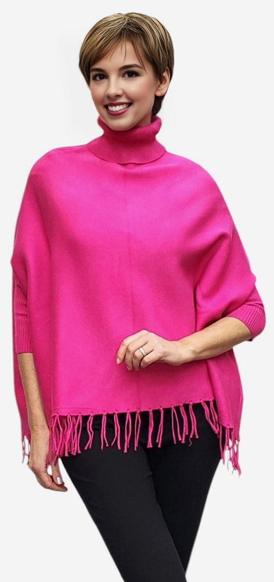 Poncho Style 2024-005P Rose Red