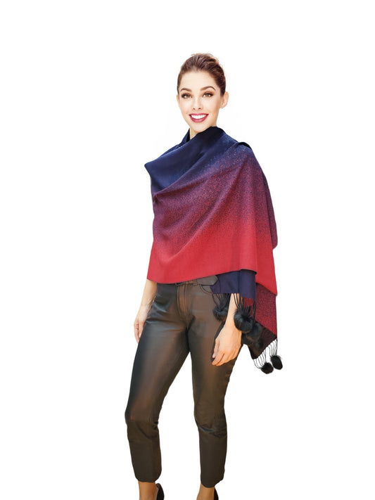 Shawl Style 338TT Red Navy