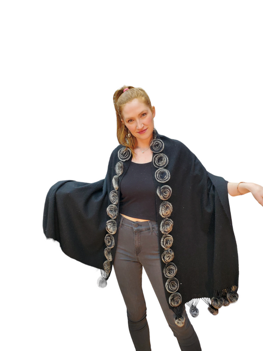 Shawl Style 4031 Black Chinchilla