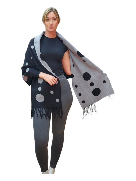 Shawl Style 53469 Black Gray