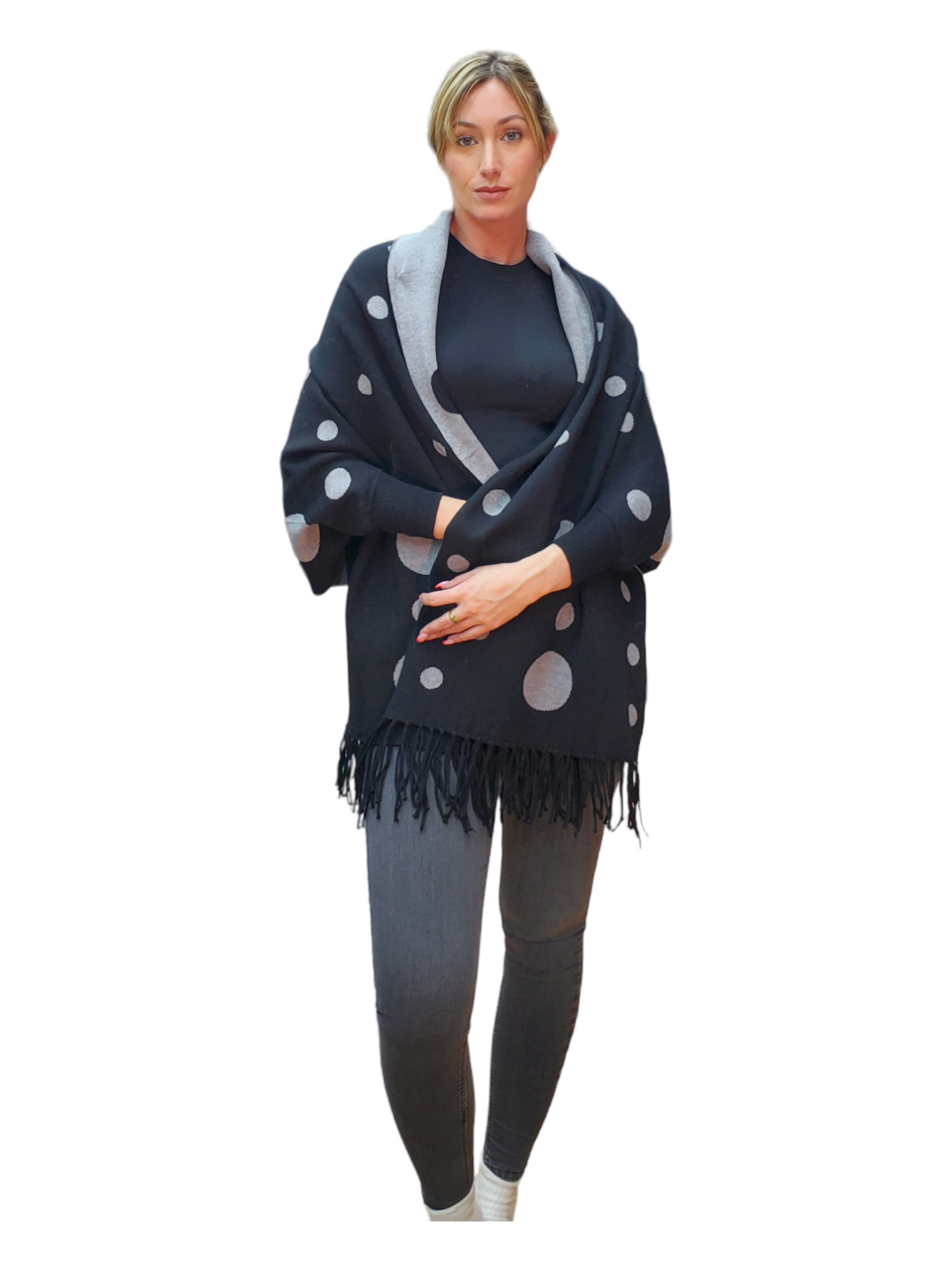 Shawl Style 53469 Black Gray