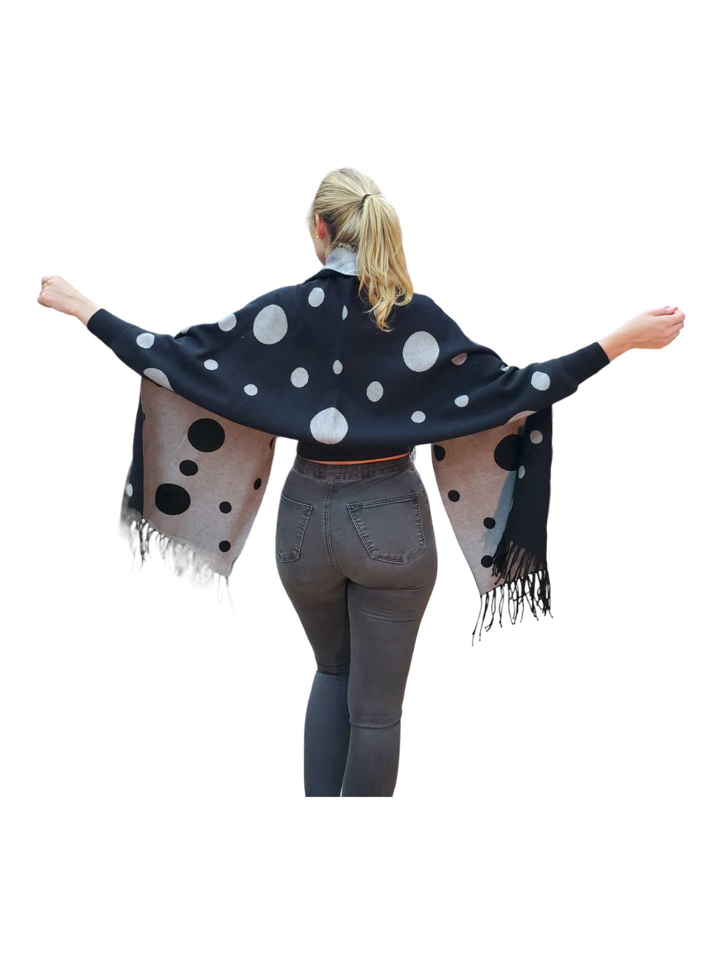 Shawl Style 53469 Black Gray