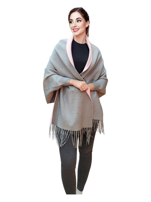 Shawl Style 803 Gray Pink