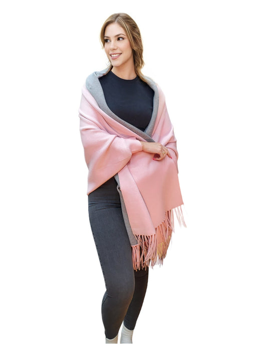 Shawl Style 803 Pink Gray