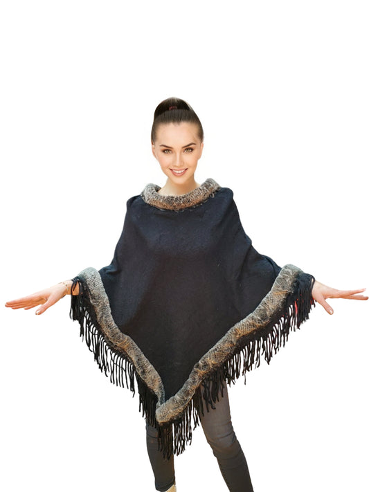 Poncho Style 987 Black Chinchilla