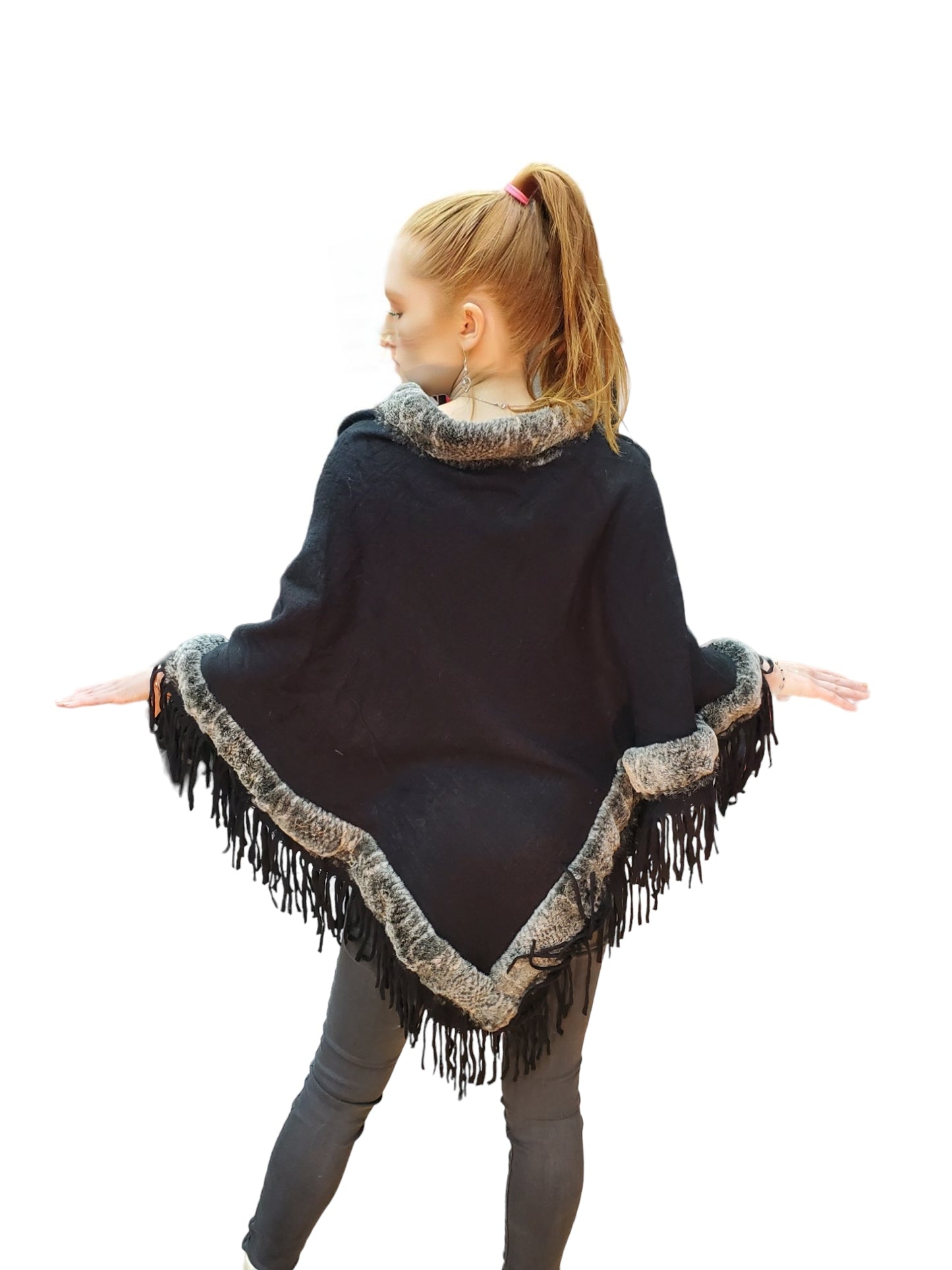 Poncho Style 987 Black Chinchilla