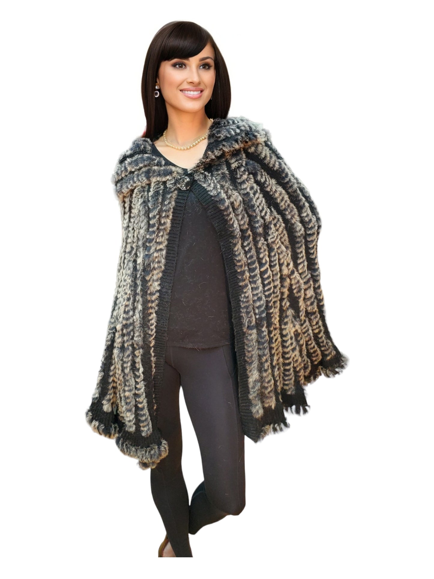 Shawl Style A0130 Black Chinchilla