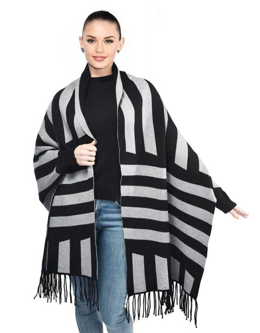 Shawl Style B102 Black Gray