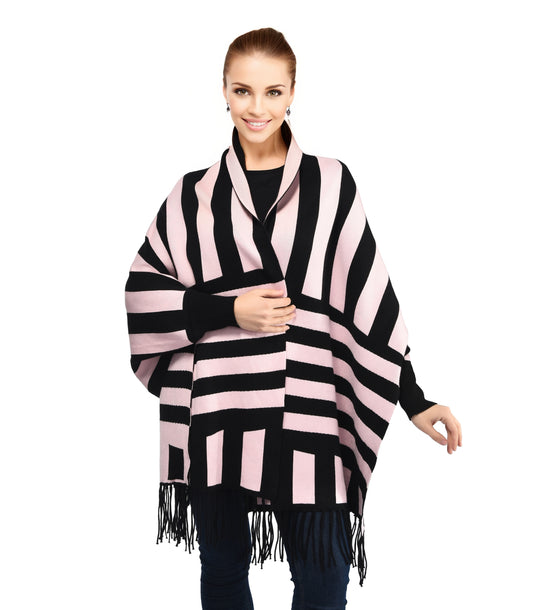 Shawl Style B102 Black Pink