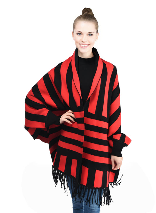 Shawl Style B102 Black Red