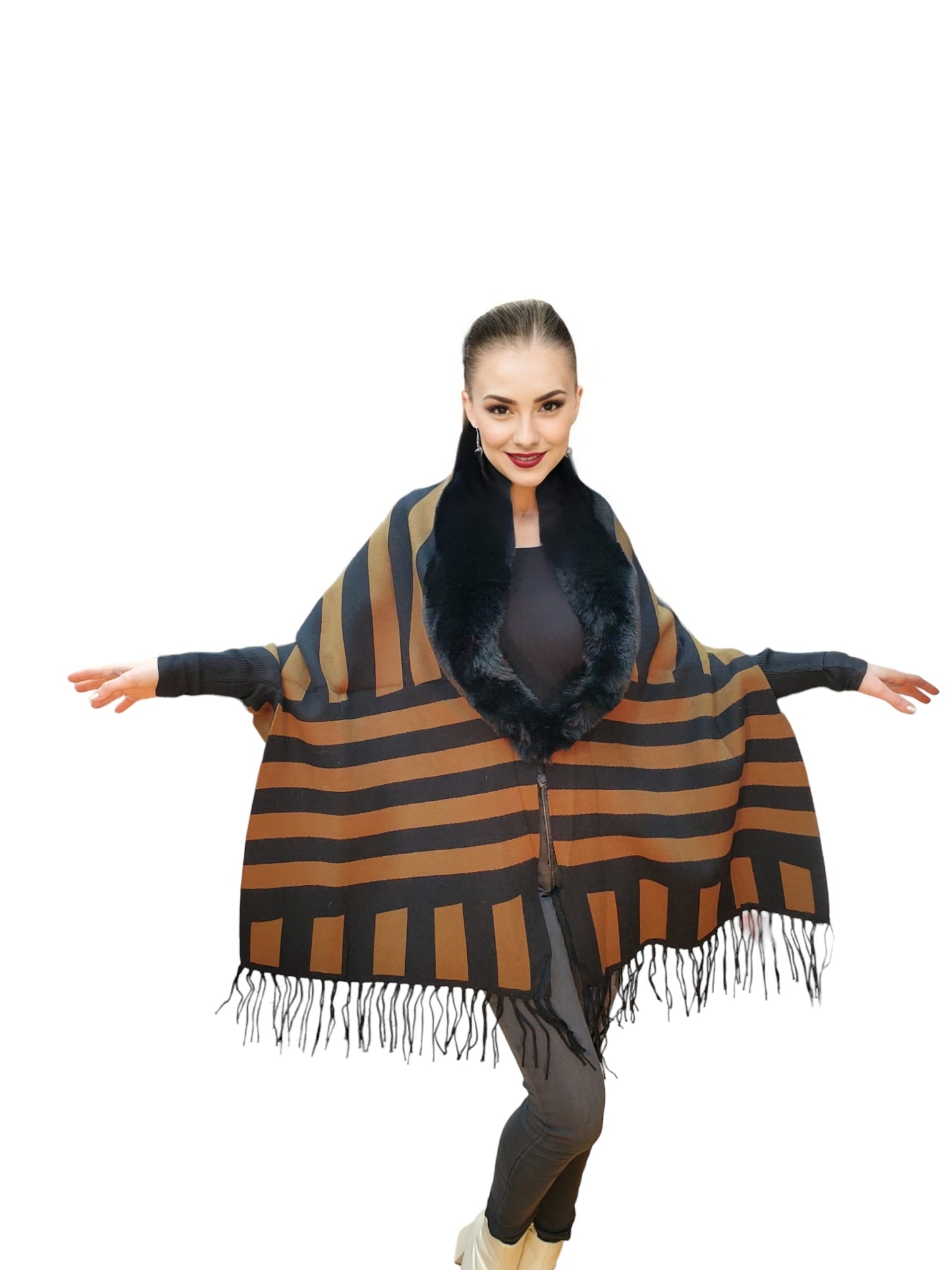 Shawl Style B102F Black Brown