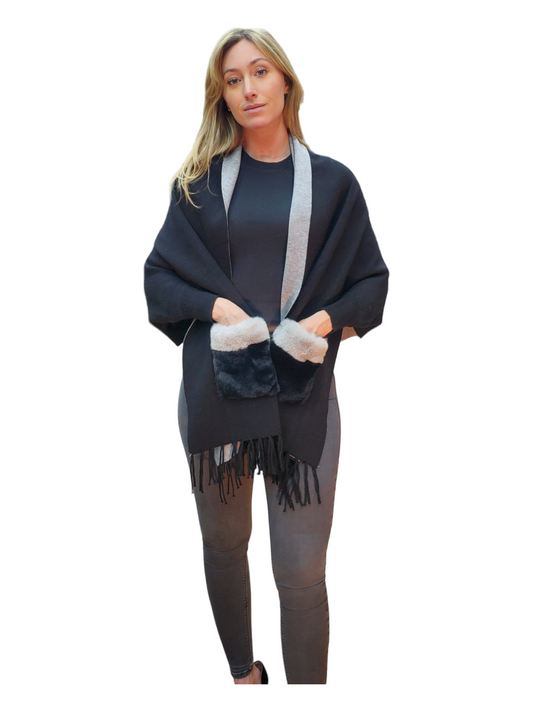 Shawl Style B103 Black Gray