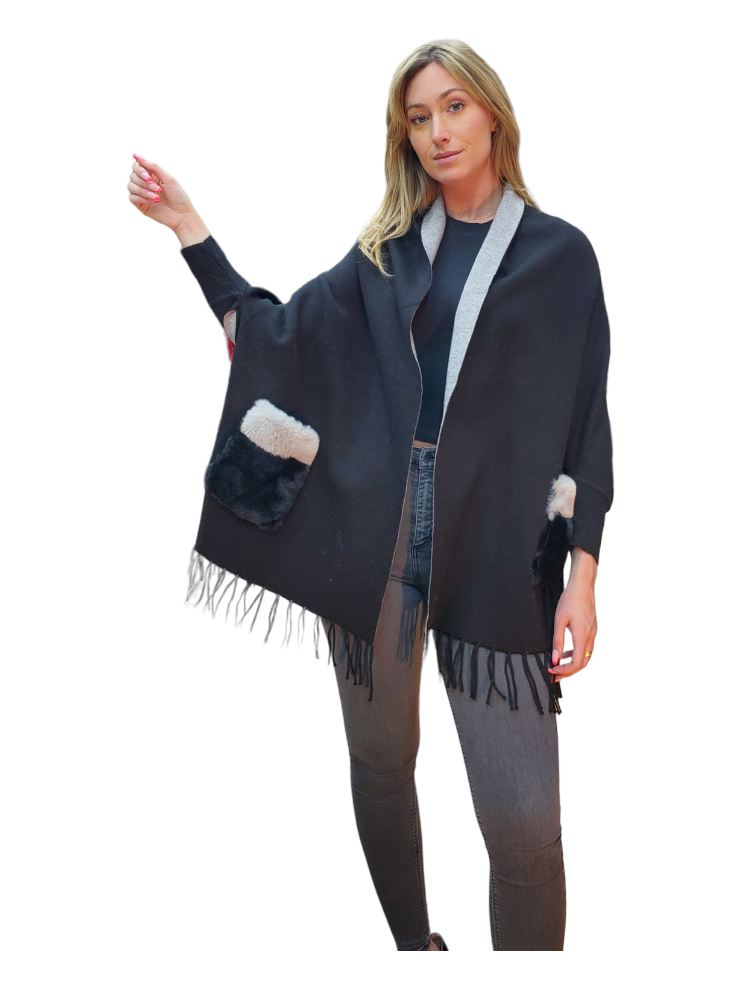 Shawl Style B103 Black Gray