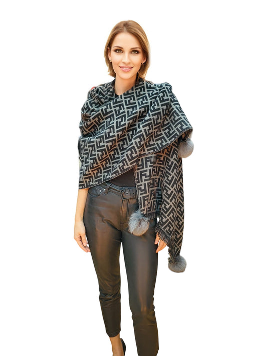 Shawl Style CL2021005 Black Gray