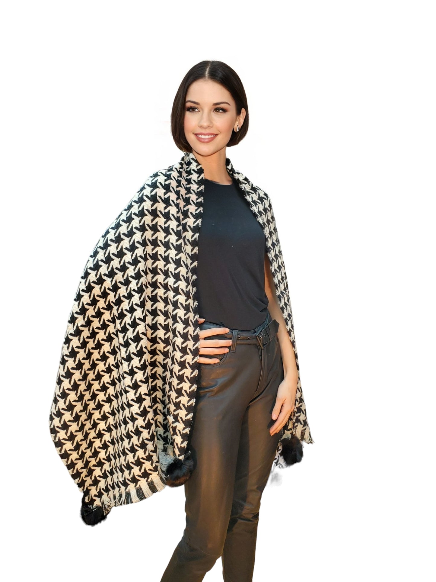 Shawl Style CL2021006 Black White
