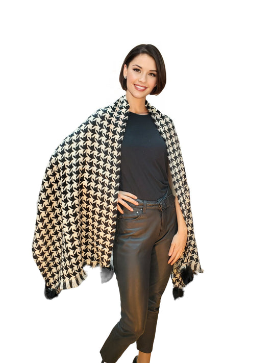 Shawl Style CL2021006 Black White