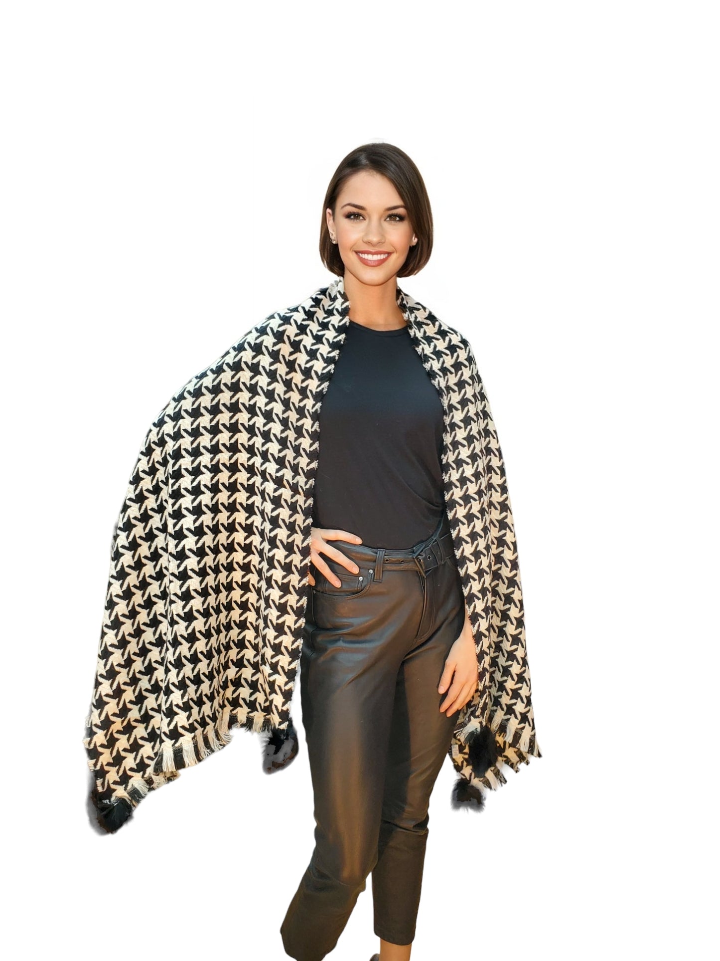 Shawl Style CL2021006 Black White