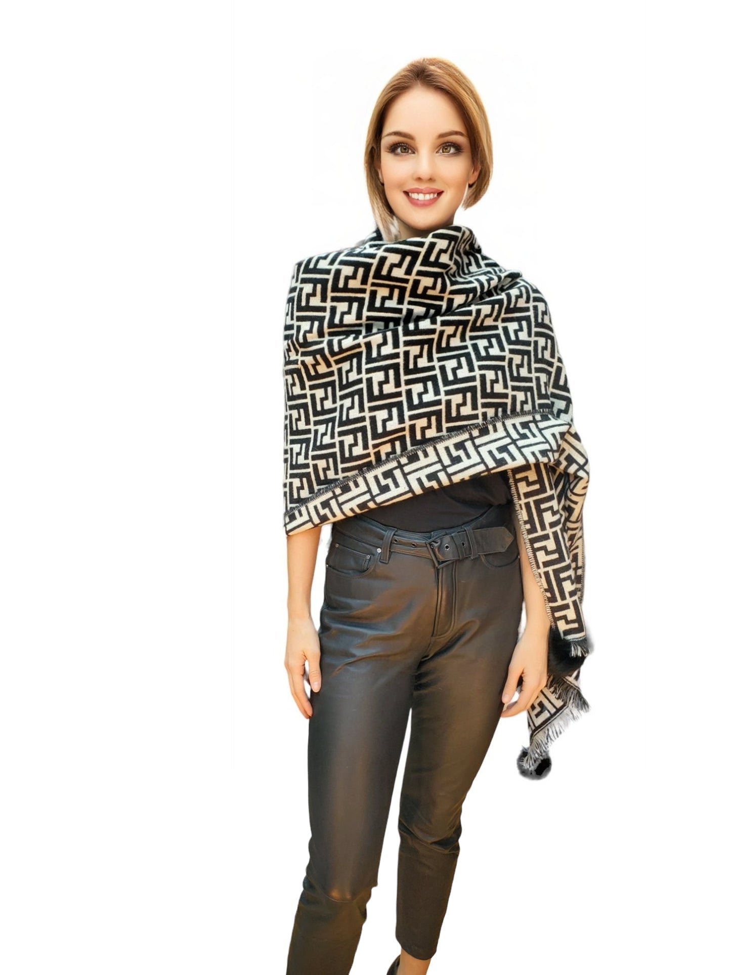 Shawl Style CL2021007 Black White