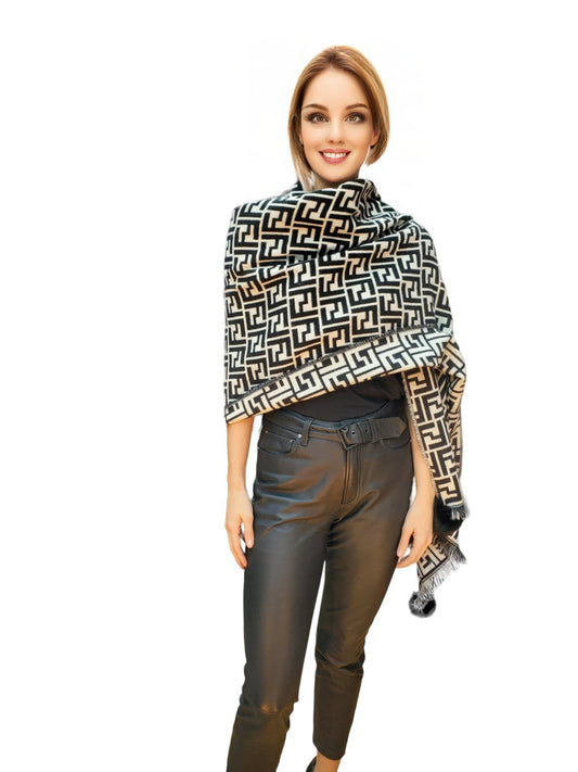 Shawl Style CL2021007 Black White