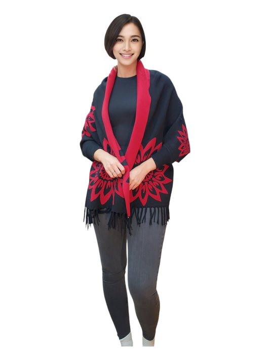 Shawl Style CL2021019 Black Red