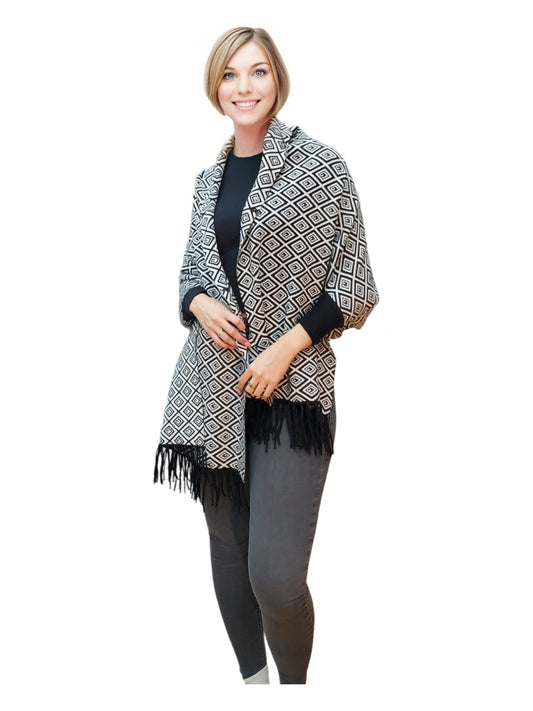 Shawl Style CL2021092 Black White