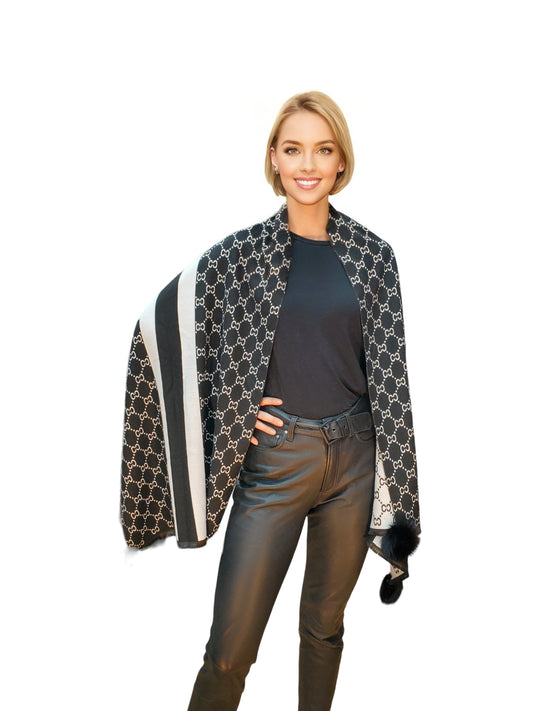 Shawl Style CL2021100 Black Gray