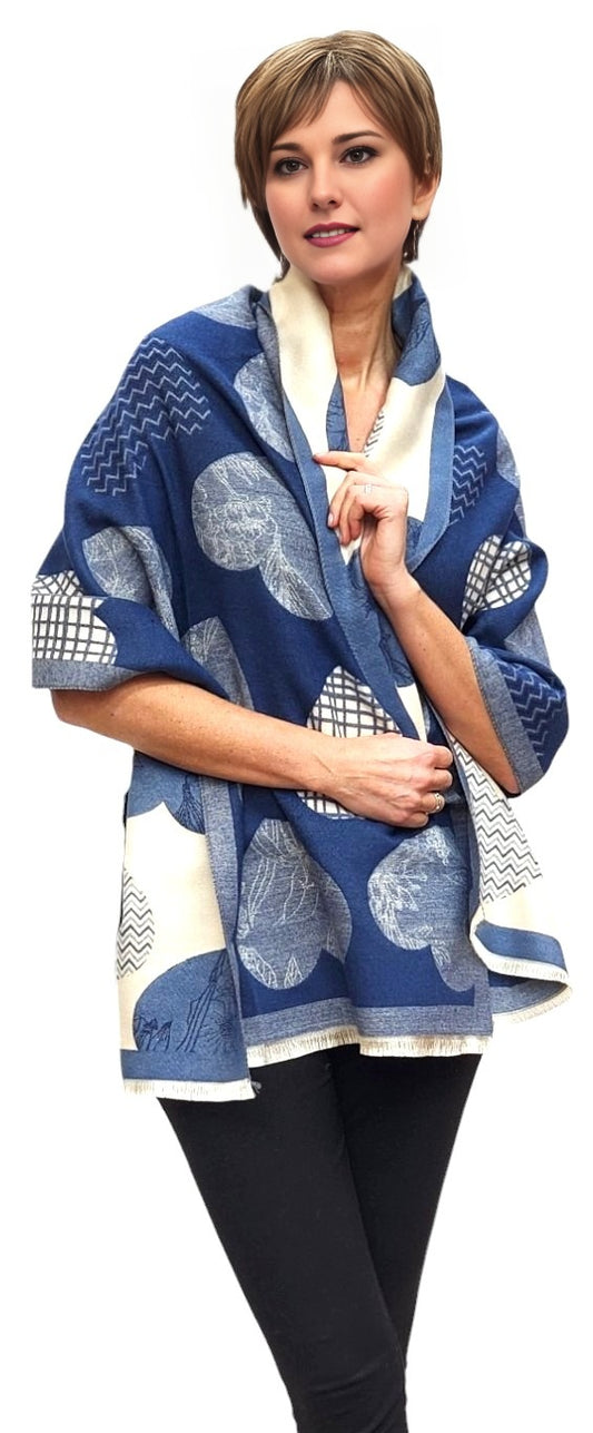 Shawl Style CLW312 Blue