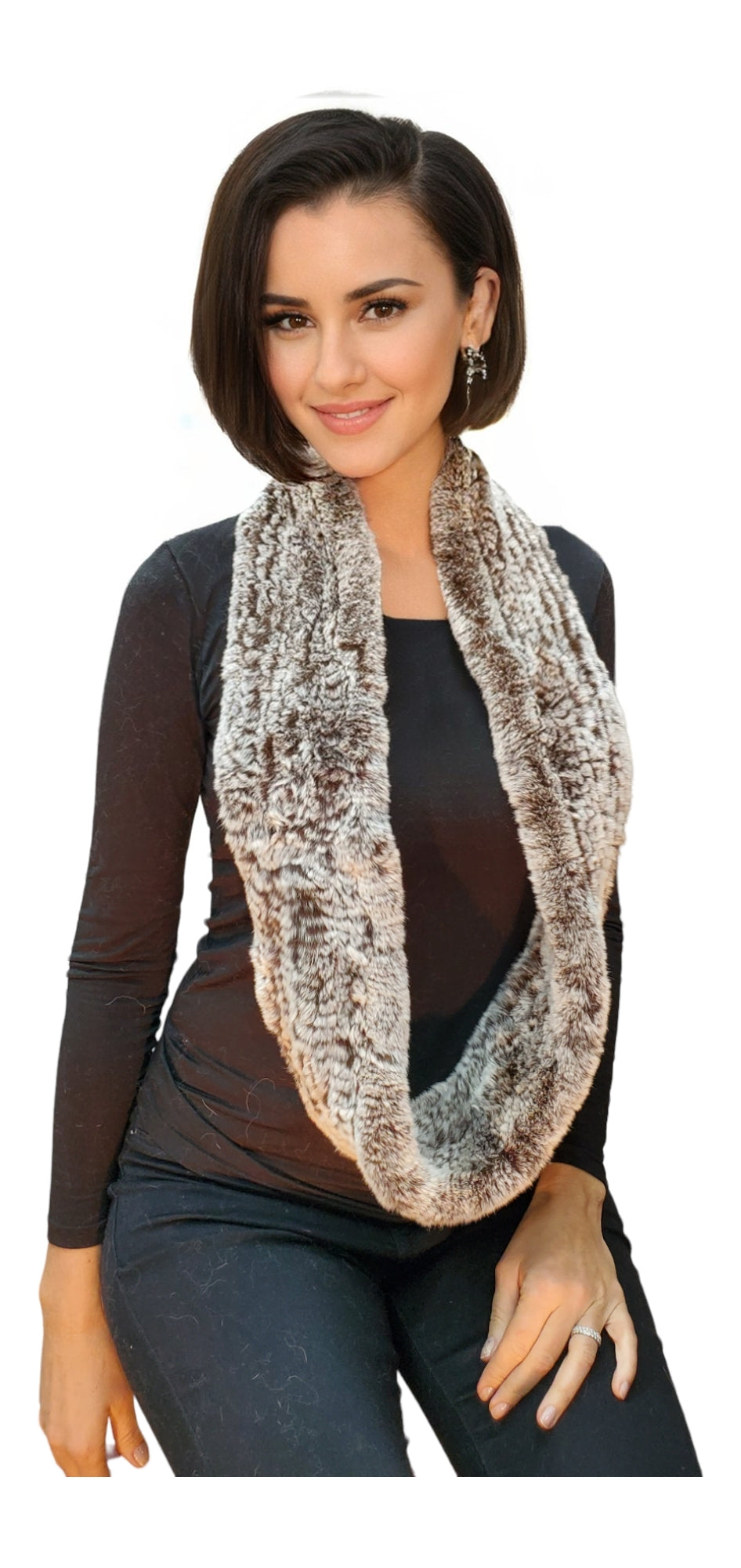 Scarf Style HL30431 Brown Snowtop