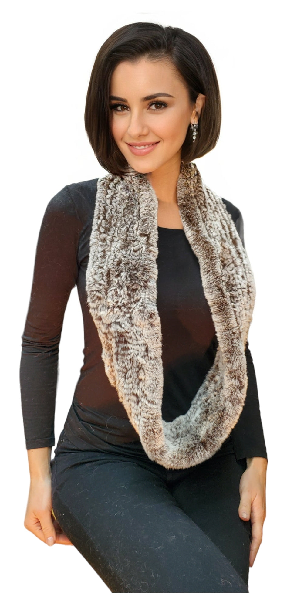 Scarf Style HL30431 Brown Snowtop