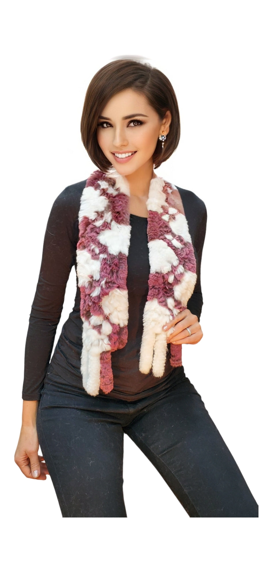 Scarf Style KRS17 Mauve White