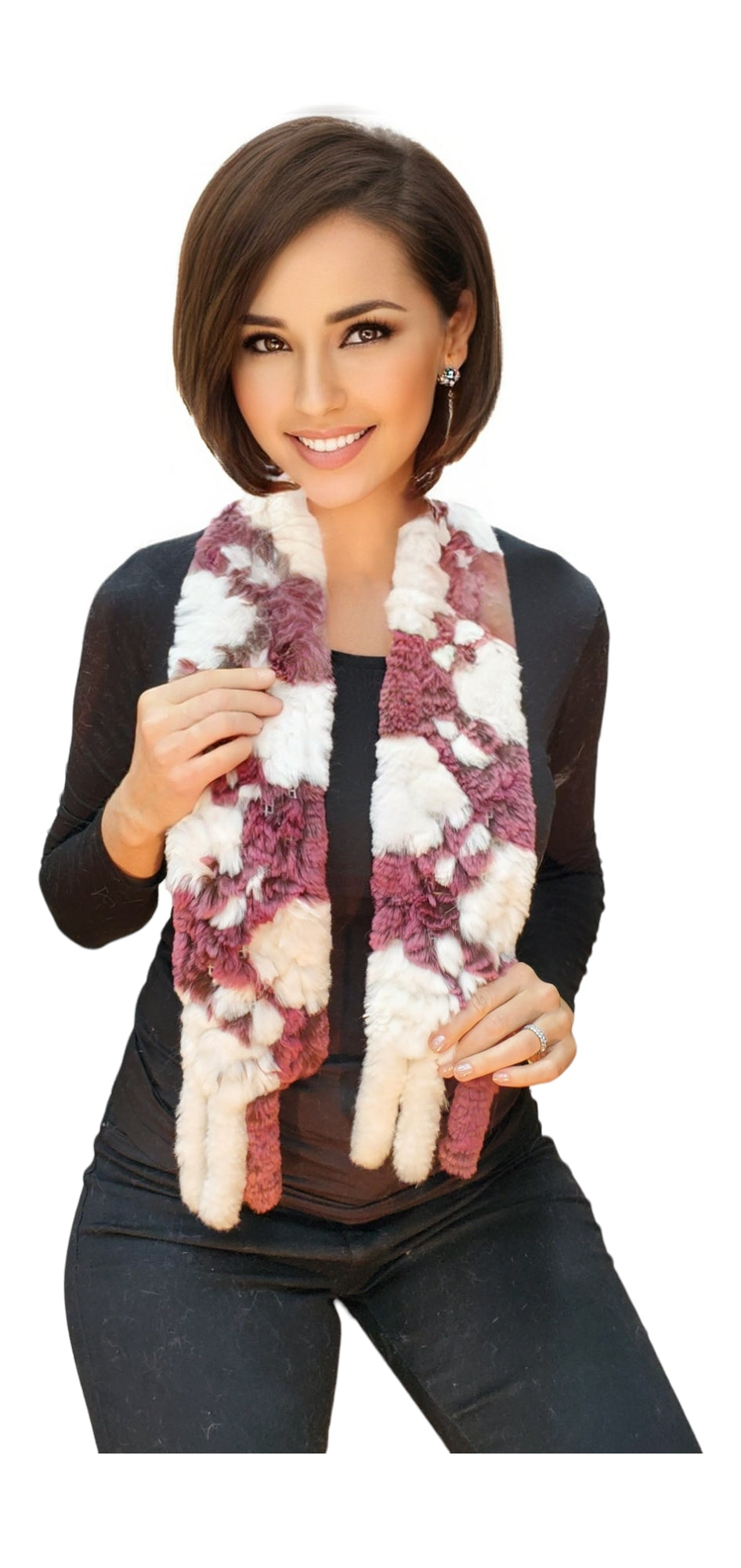 Scarf Style KRS17 Mauve White